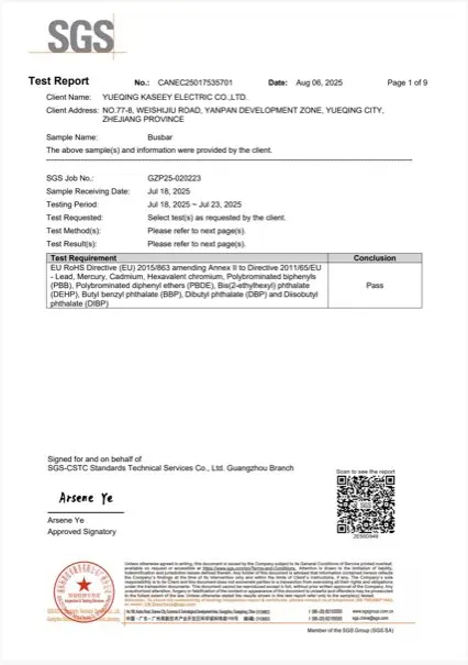 KASEEY SGS RoHS busbar test report